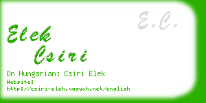 elek csiri business card